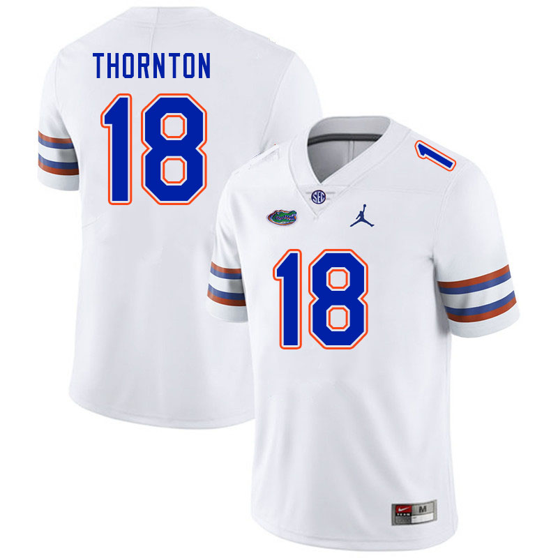 Men #18 Bryce Thornton Florida Gators College Football Jerseys Stitched-White